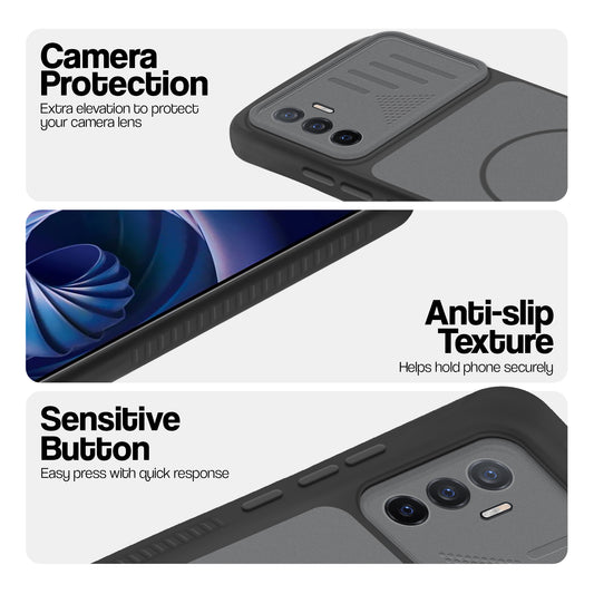 Dual Tone Silicone Grip Back Cover with Camera Protection for Vivo V23e 5G