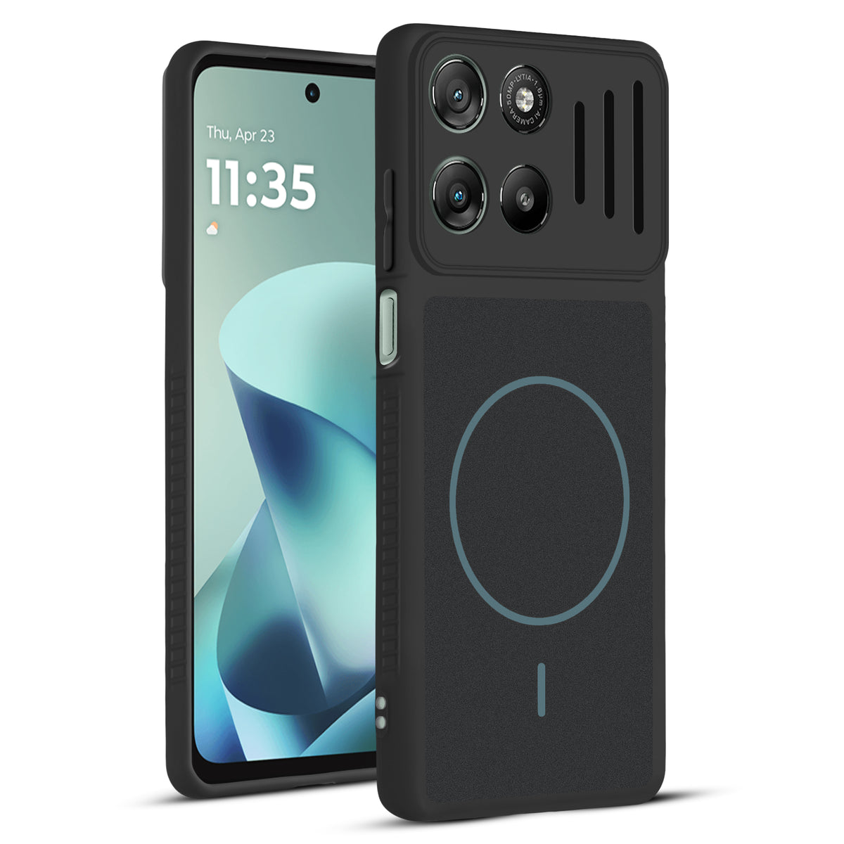 Dual Tone Silicone Grip Back Cover with Camera Protection for Motorola G57 Power 5G