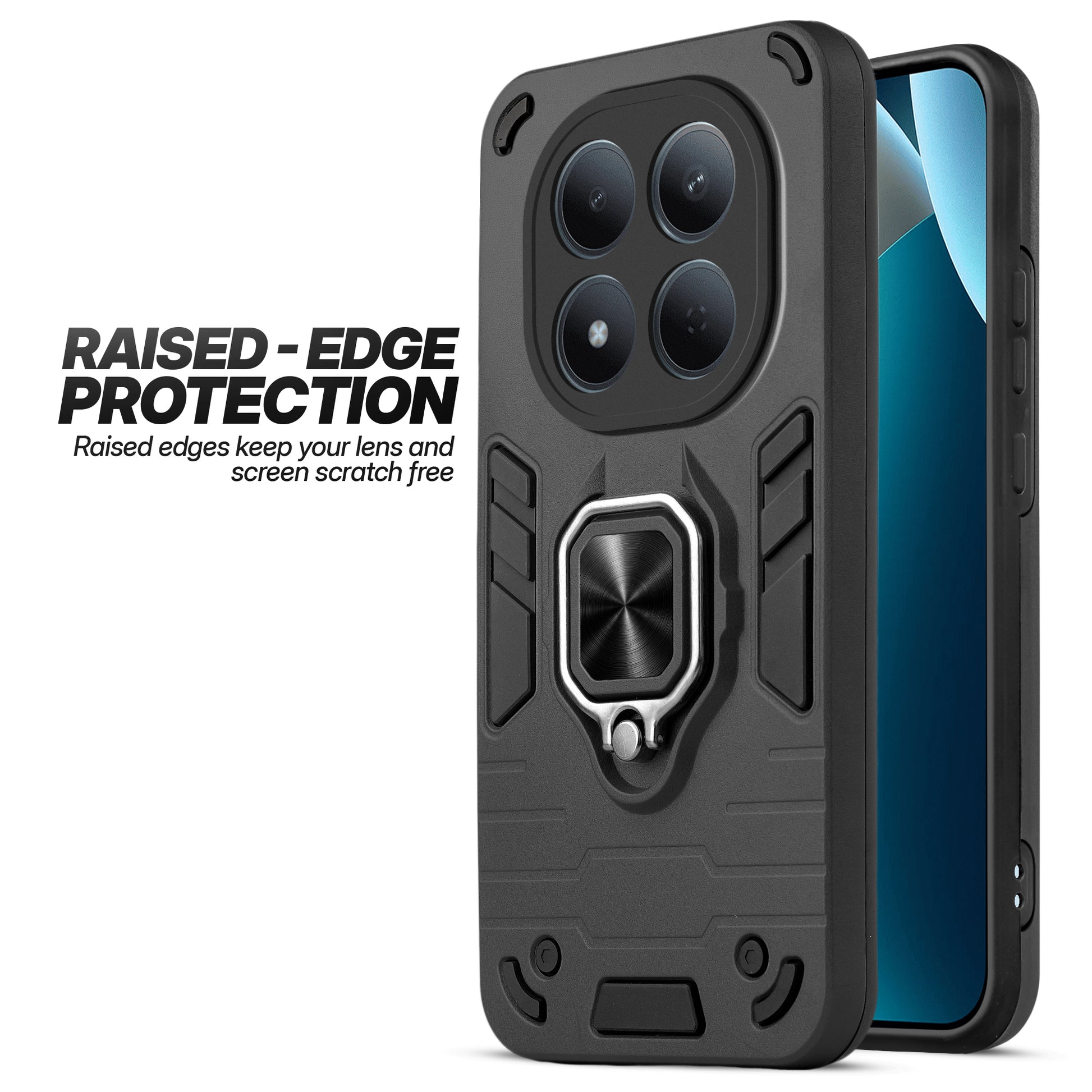 Redmi Note 15 Pro 5G case showing raised edge protection for camera and screen