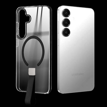Exquisite MagSafe Transparent Case for Samsung S25 5G with Strap , Hard Back Cover with Long Lasting Anti Yellowing Protection