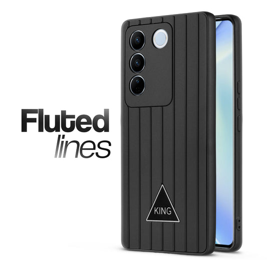 Glossy Matte Line Texture Back Cover for Vivo V27 5G