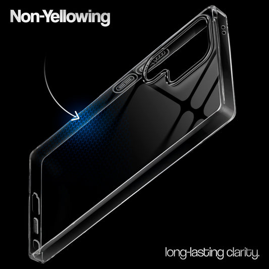 Crystal Clear Anti-Yellow Transparent Back Cover Case With Camera Ring Protection for Samsung S25 Ultra 5G