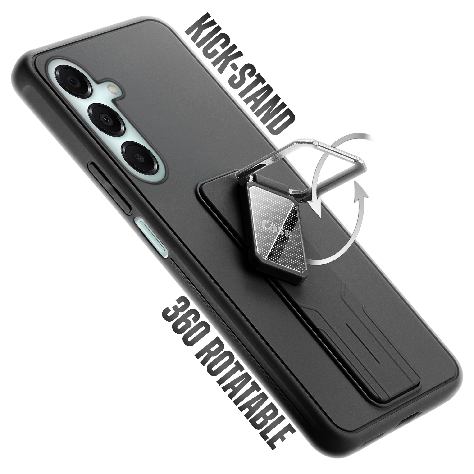 Premium Silicone Case with Metal Kickstand and Camera Protection Back Cover For Samsung F34 5G