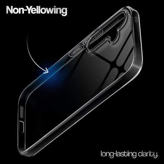 Crystal Clear Anti-Yellow Transparent Back Cover Case With Camera Ring Protection for Samsung S24 5G
