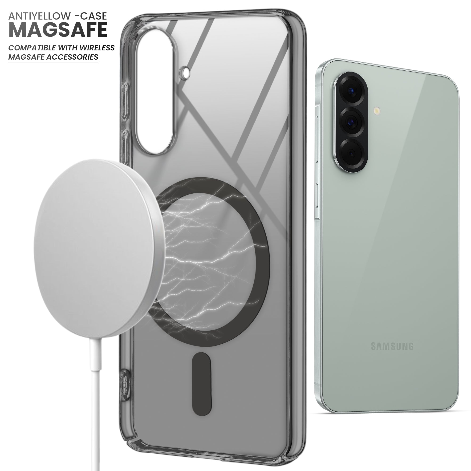 Colored Transparent Anti-Yellowing Magsafe Case For Samsung A56 5G