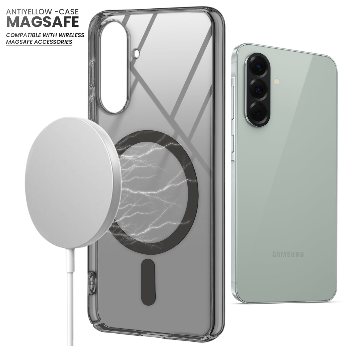 Colored Transparent Anti-Yellowing Magnetic Accessory Support Case For Samsung A56 5G