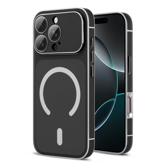 Matte Shine Silver Line Wireless Charging Support Back Cover Case For  Apple iphone 16 Pro Max