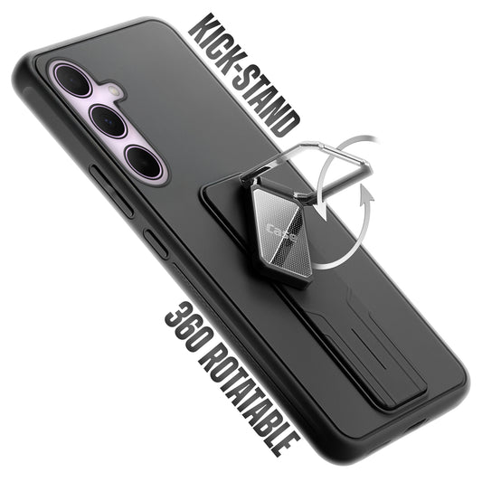 Premium Silicone Case with Metal Kickstand and Camera Protection Back Cover For Samsung A35 5G