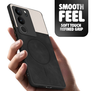 Hybrid PU Leather Matte Cover for Vivo V29 5G