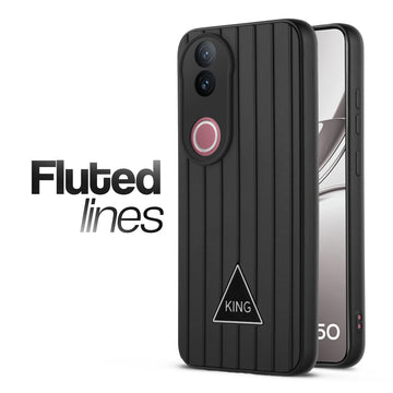 Glossy Matte Line Texture Back Cover for Vivo V50 5G