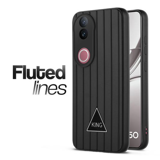 Glossy Matte Line Texture Back Cover for Vivo V50 5G