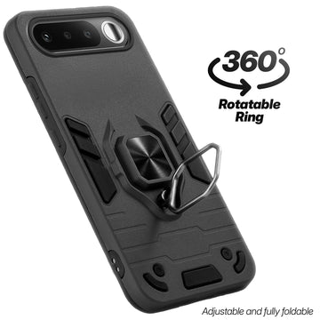 Dual Layer Shockproof Back Cover with 360° Rotatable Ring Grip & Impact Resistant Frame for Realme 16 5G