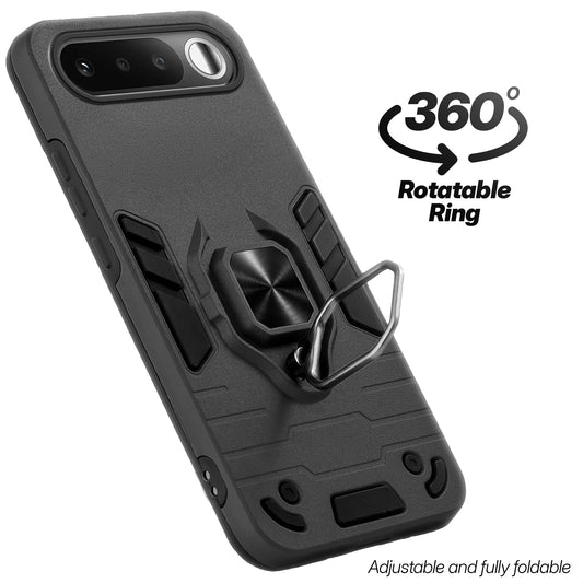 Dual Layer Shockproof Back Cover with 360° Rotatable Ring Grip & Impact Resistant Frame for Realme 16 5G