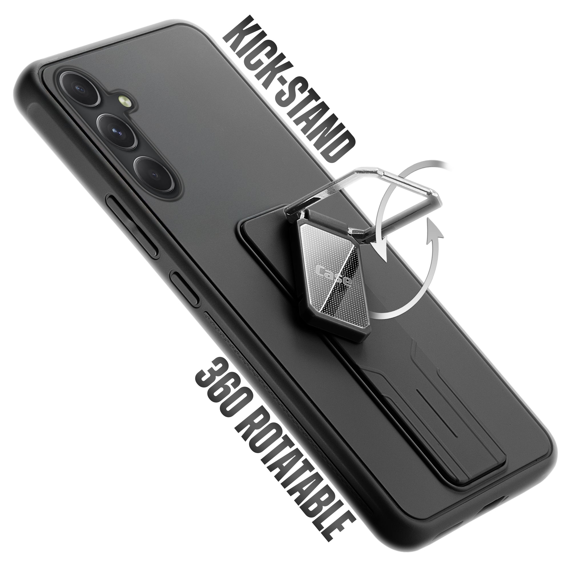 Premium Silicone Case with Metal Kickstand and Camera Protection Back Cover For Samsung A54 5G