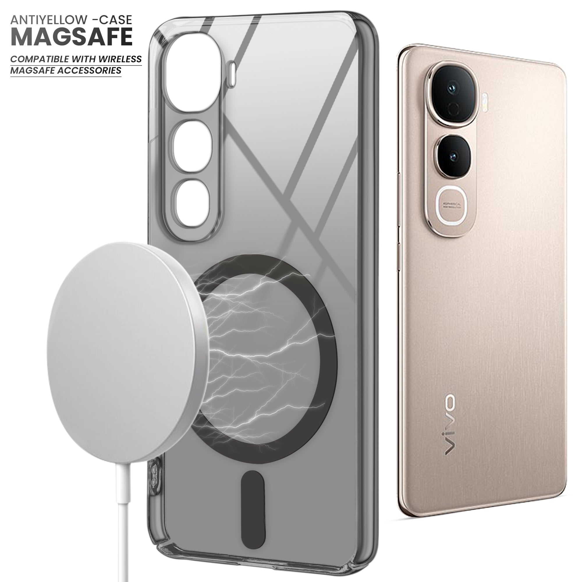 Colored Transparent Anti-Yellowing Magsafe Cuts Case For Vivo Y400 Pro 5G