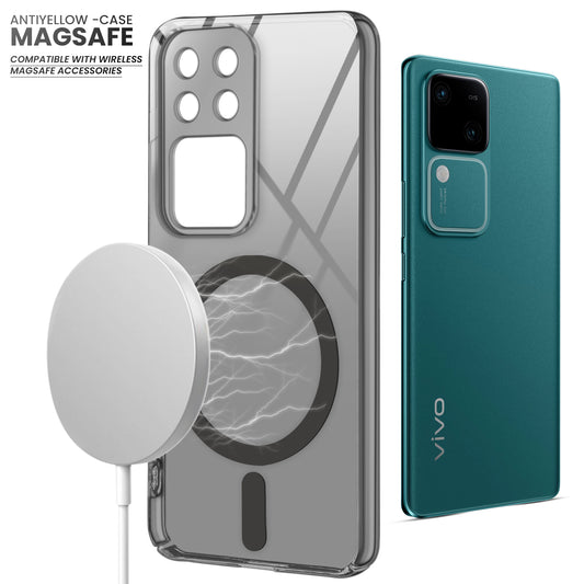 Colored Transparent Anti-Yellowing Magsafe Cuts Case For Vivo V30 5G