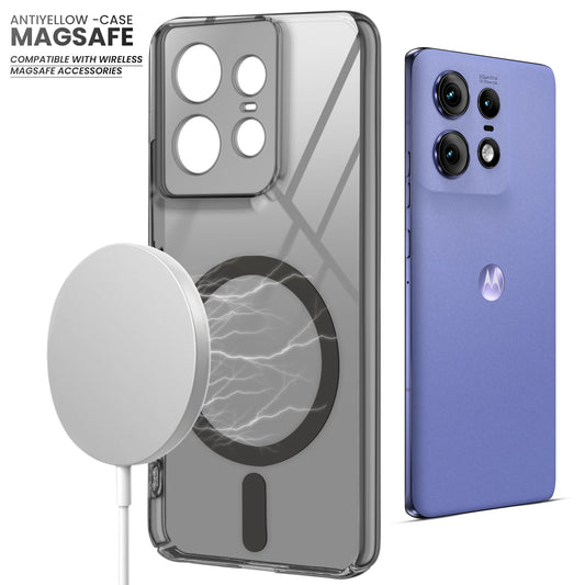 Colored Transparent Anti-Yellowing Magsafe Cuts Case For Motorola Edge 50 Pro 5G