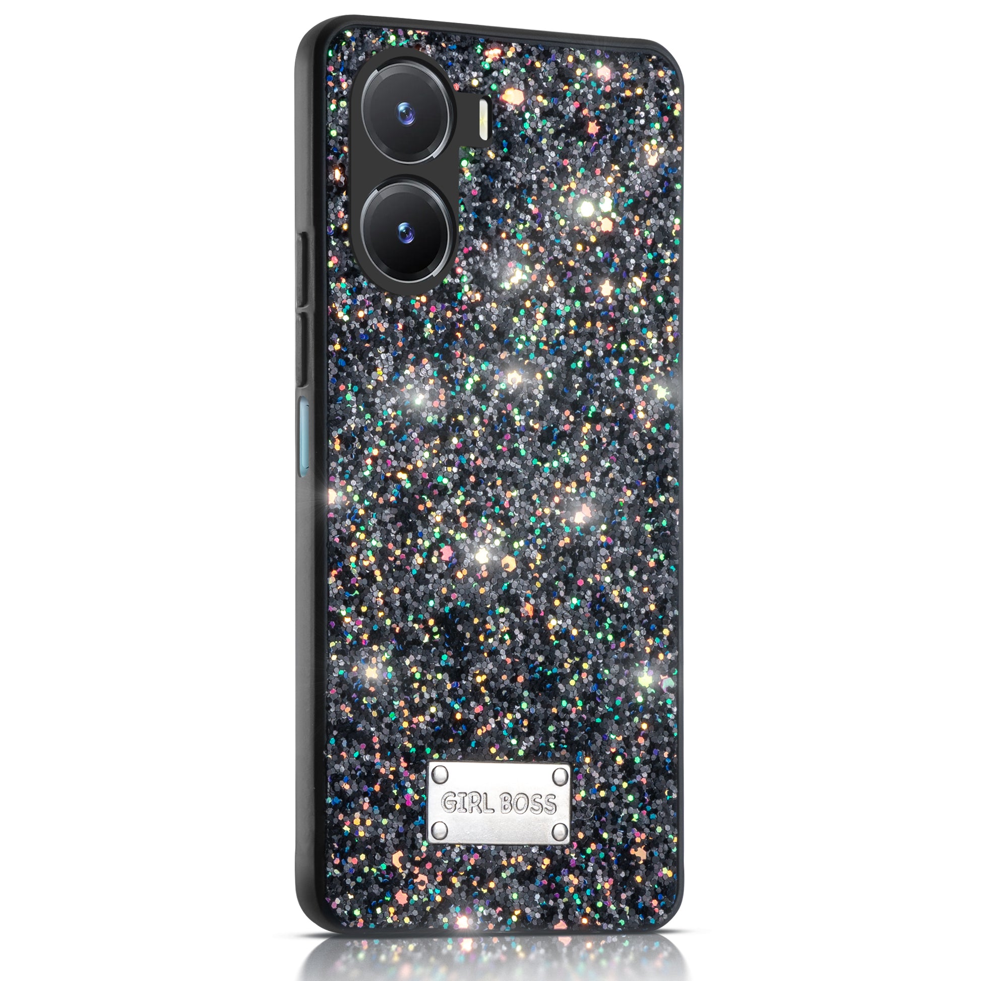 Sparkling Glitter Sequin Case with Camera Shield Back Cover For Vivo T