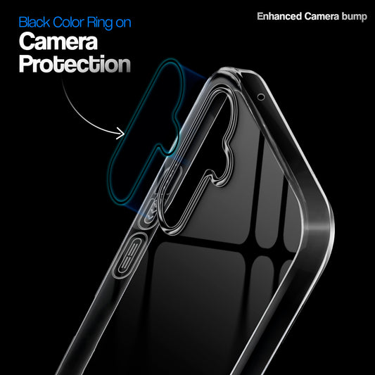 Crystal Clear Anti-Yellow Transparent Back Cover Case With Camera Ring Protection for Samsung A35 5G