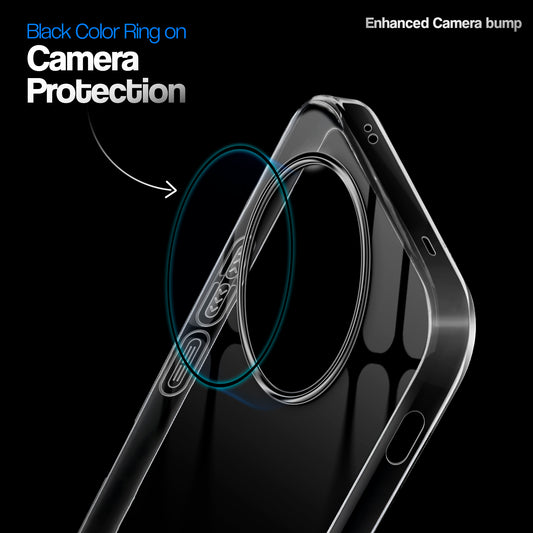Crystal Clear Anti-Yellow Transparent Back Cover Case With Camera Ring Protection for OnePlus 13R 5G