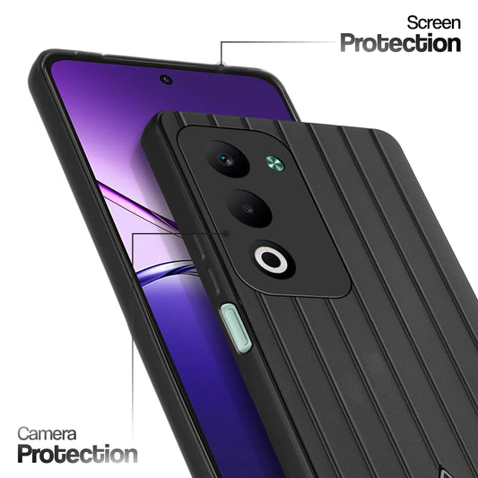 Glossy Matte Line Texture Back Cover for Oppo A5 5G