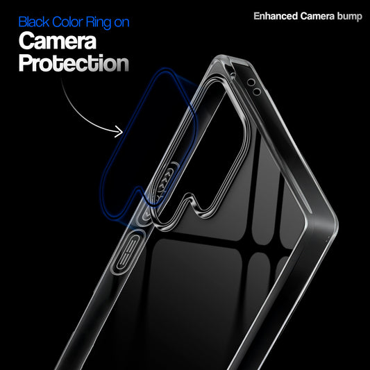 Crystal Clear Anti-Yellow Transparent Back Cover Case With Camera Ring Protection for Samsung S25 Ultra 5G