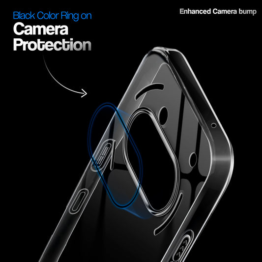Crystal Clear Anti-Yellow Transparent Back Cover Case With Camera Ring Protection for Nothing Phone 3A 5G