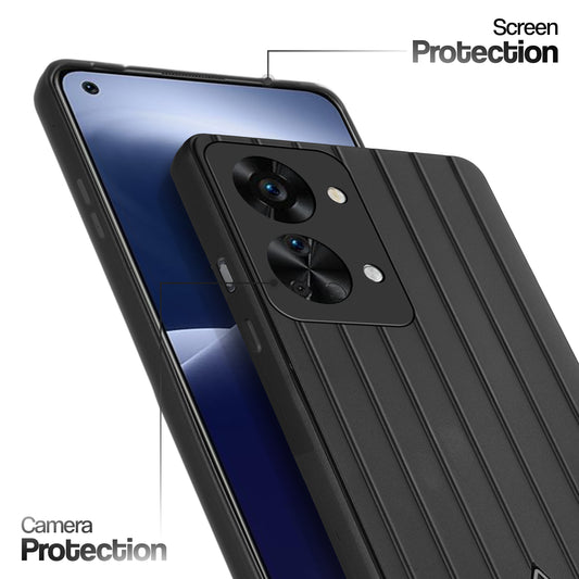 Glossy Matte Line Texture Back Cover for OnePlus Nord 2T 5G