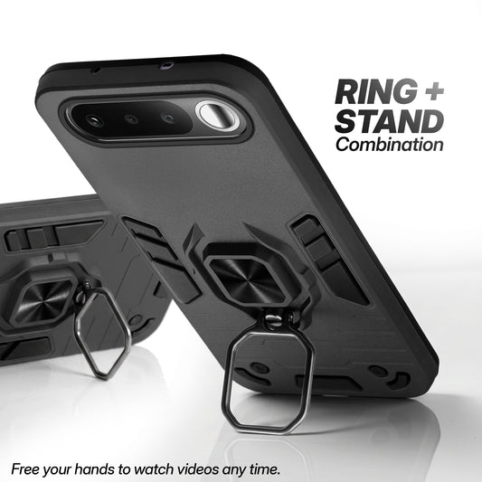 Dual Layer Shockproof Back Cover with 360° Rotatable Ring Grip & Impact Resistant Frame for Realme 16 5G