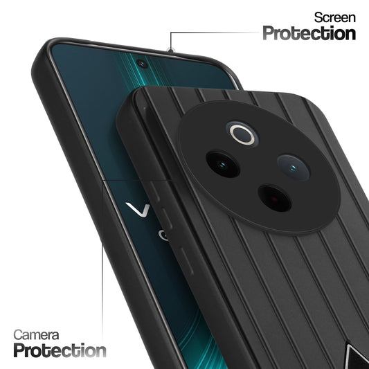 Glossy Matte Line Texture Back Cover for Vivo T4 5G