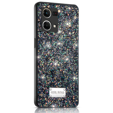 Sparkling Glitter Sequin Case with Camera Shield Back Cover For Oppo F21 Pro 4G