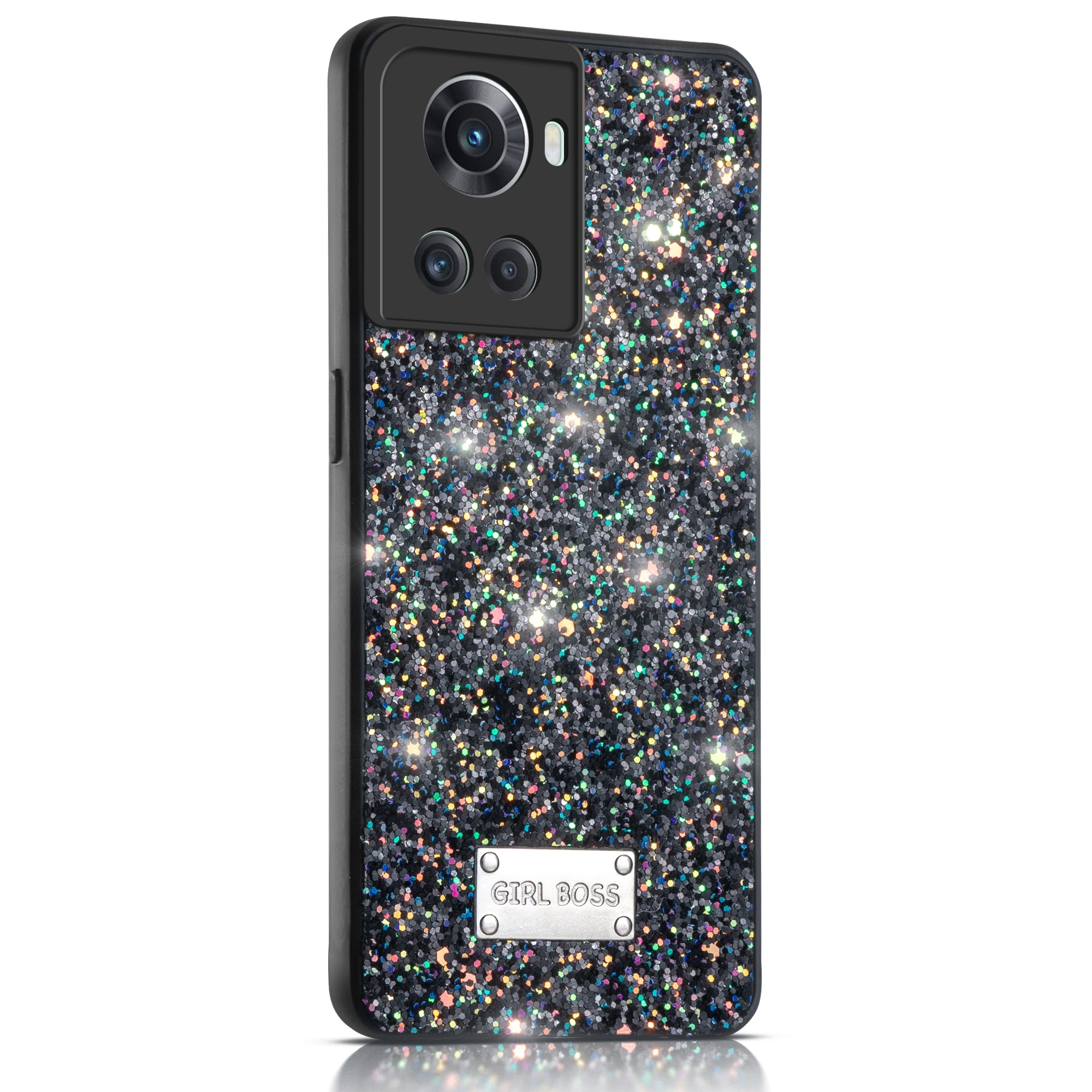 Sparkling Glitter Sequin Case with Camera Shield Back Cover For OnePlus 10R 5G