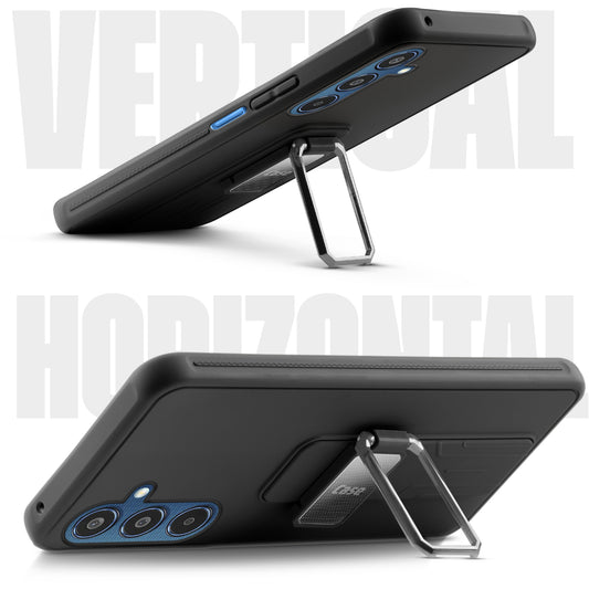 Premium Silicone Case with Metal Kickstand and Camera Protection Back Cover For Samsung M35 5G