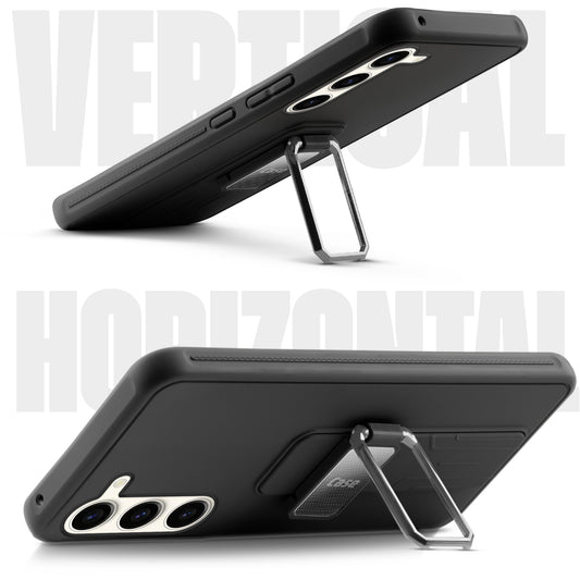 Premium Silicone Case with Metal Kickstand and Camera Protection Back Cover For Samsung S23 5G