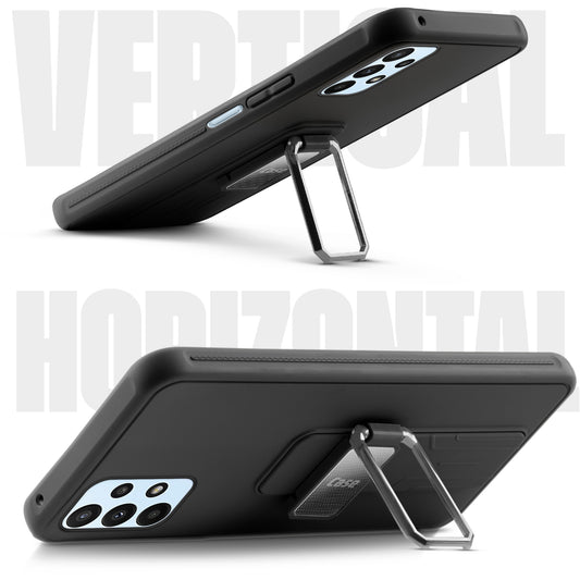 Premium Silicone Case with Metal Kickstand and Camera Protection Back Cover For Samsung A23 4G