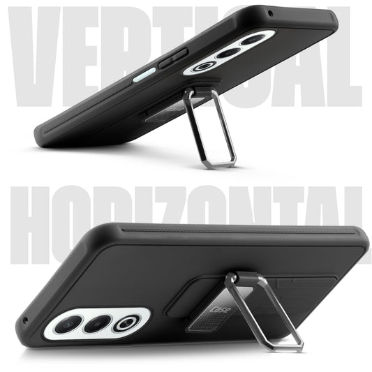 Premium Silicone Case with Metal Kickstand and Camera Protection Back Cover For Oppo K12x 5G