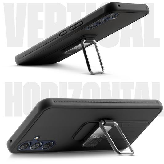 Premium Silicone Case with Metal Kickstand and Camera Protection Back Cover For Samsung M55 5G
