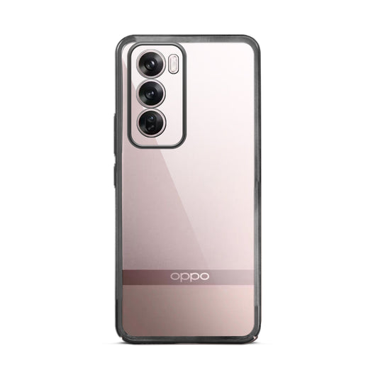 Crystal Clear Premium Shiny colorful Edges Hard Back Case For Oppo Reno 12 Pro 5G