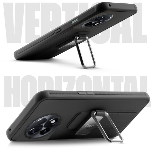 Premium Silicone Case with Metal Kickstand and Camera Protection Back Cover For OnePlus 11R 5G
