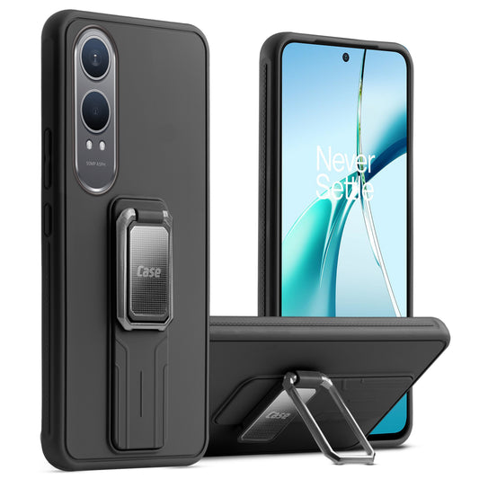 Premium Silicone Case with Metal Kickstand and Camera Protection Back Cover For OnePlus Nord CE 4 Lite 5G
