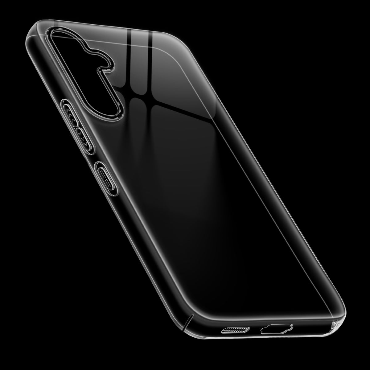 Crystal Clear Anti-Yellow Transparent Back Cover Case With Camera Ring Protection for Samsung A55 5G