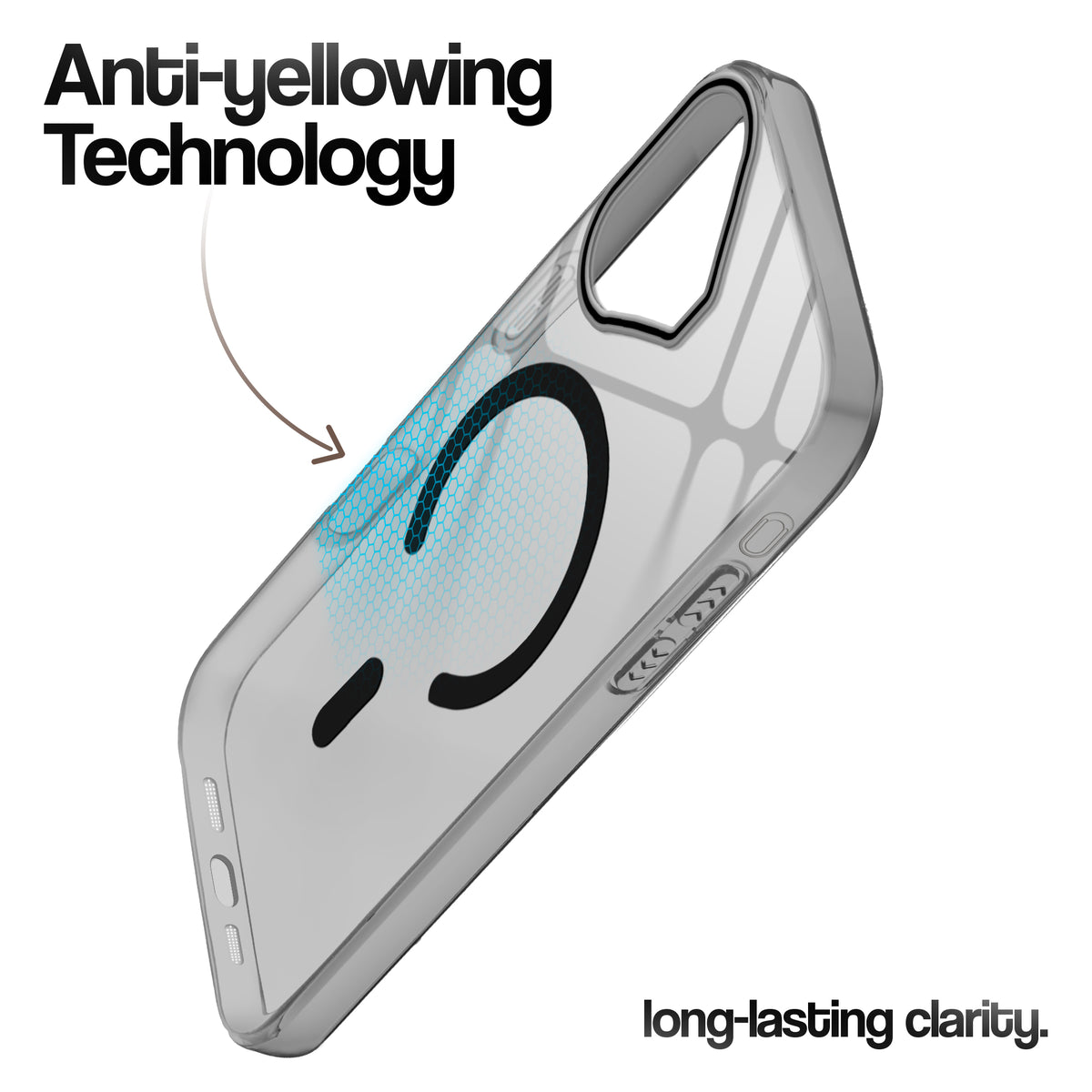 Anti-Yellow Colored Camera Line Case Support Wireless Charging Back Cover For Apple iPhone 17