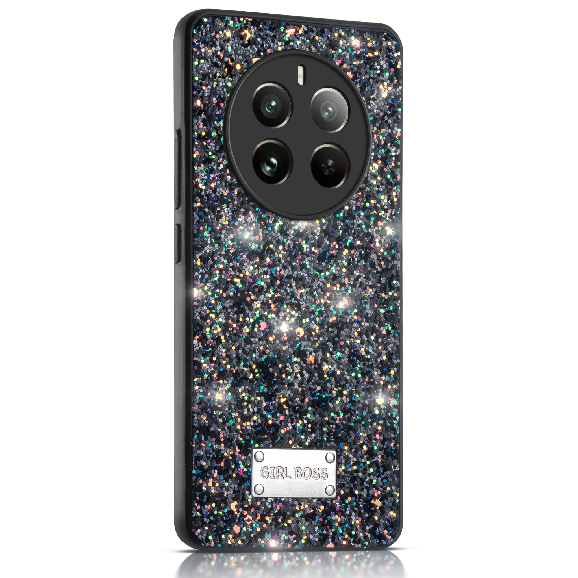 Sparkling Glitter Sequin Case with Camera Shield Back Cover For Realme 12 Plus 5G