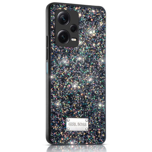 Sparkling Glitter Sequin Case with Camera Shield Back Cover For Redmi Note 12 Pro Plus 5G