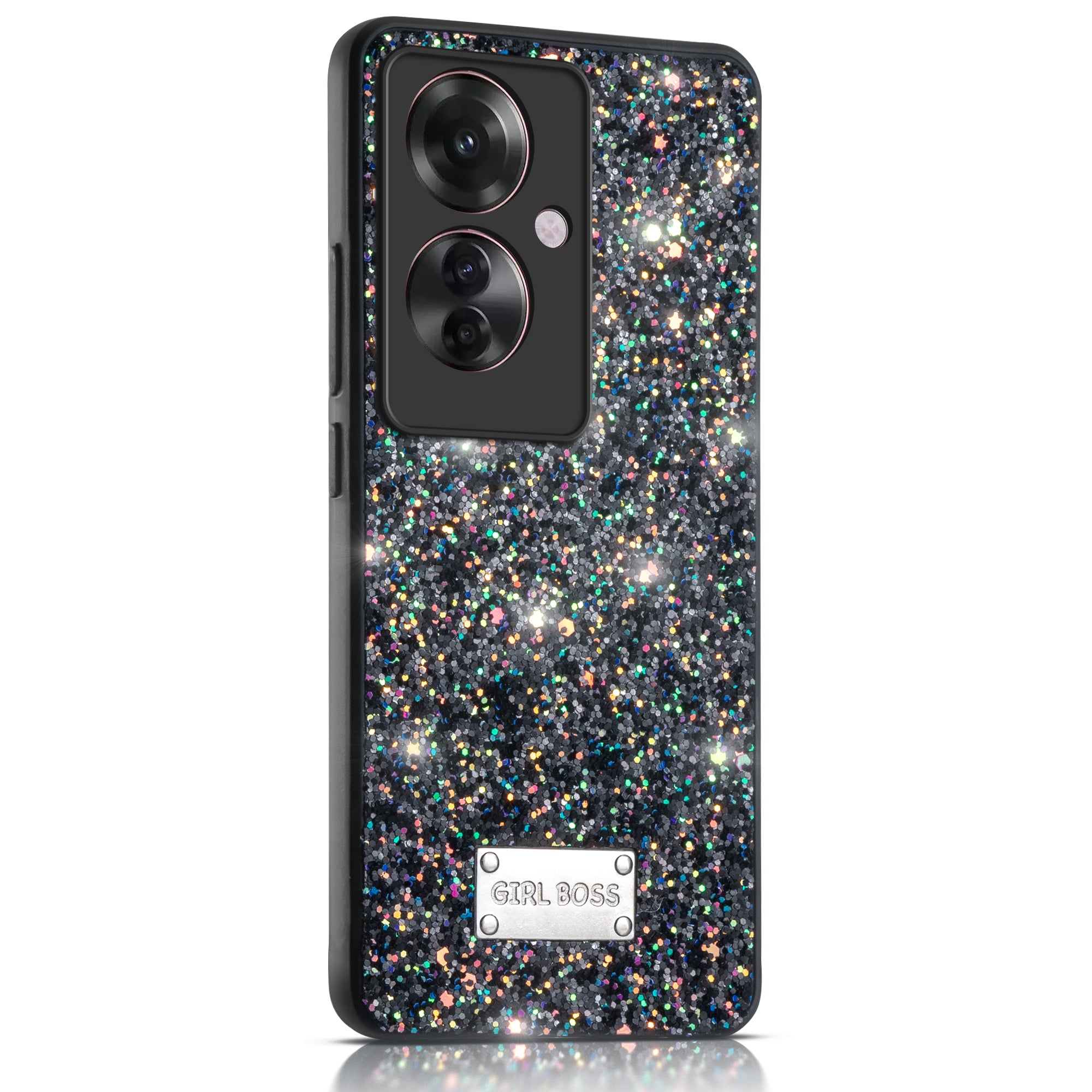 Sparkling Glitter Sequin Case with Camera Shield Back Cover For Oppo F25 Pro 5G