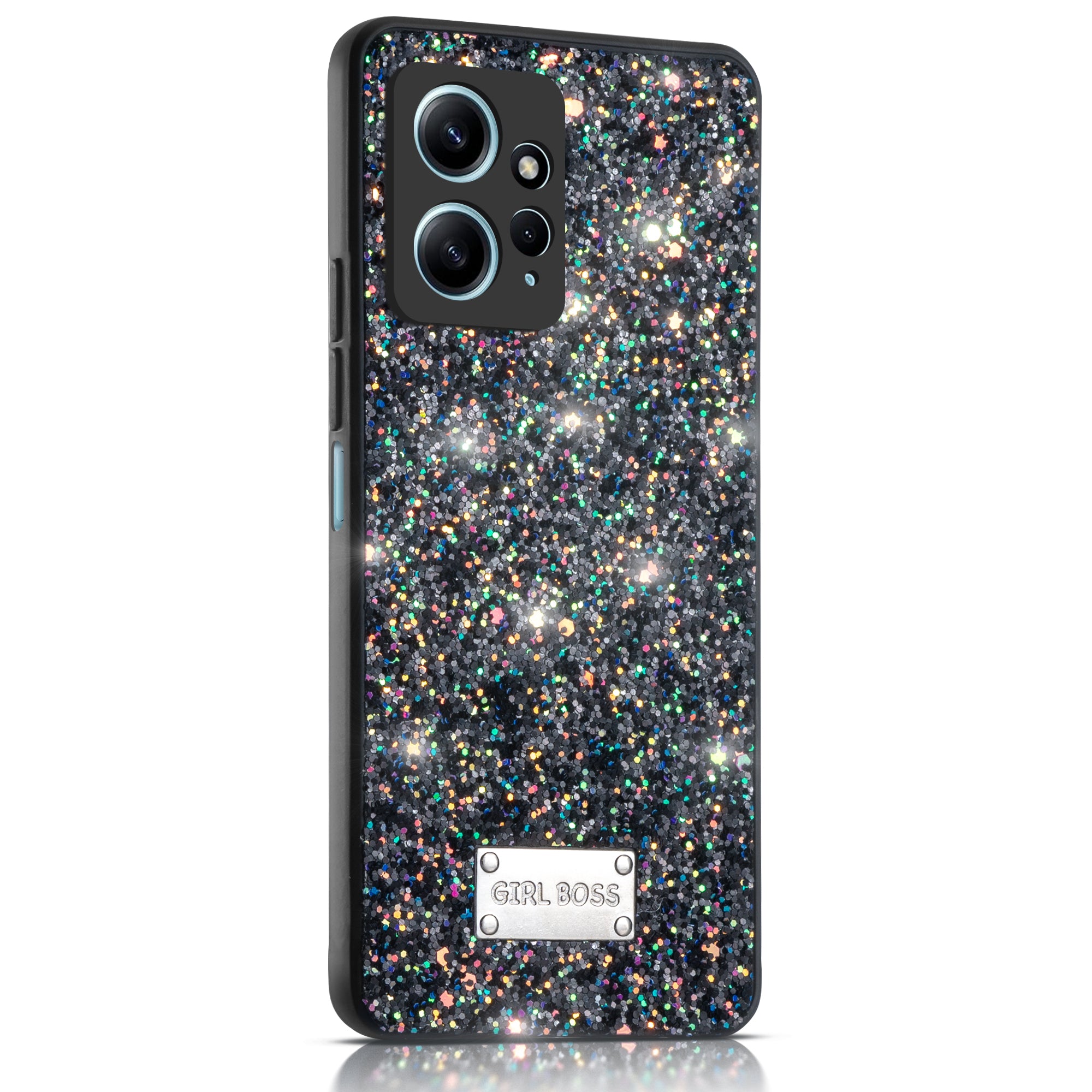 Sparkling Glitter Sequin Case with Camera Shield Back Cover For Redmi Note 12 4G