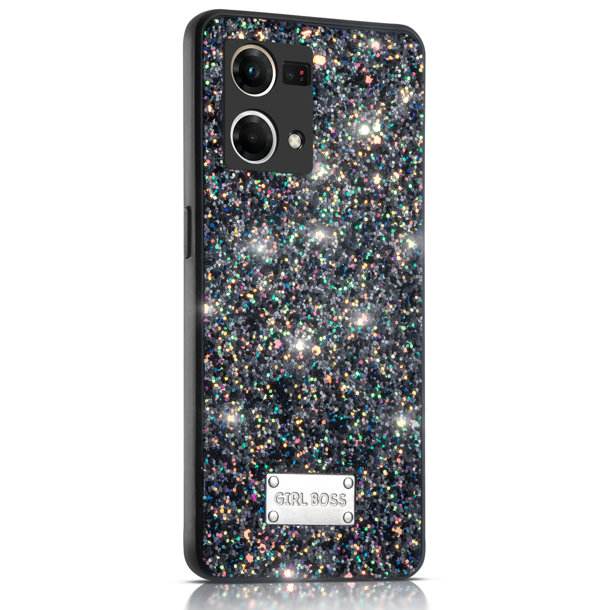 Sparkling Glitter Sequin Case with Camera Shield Back Cover For Oppo F21s Pro 4G