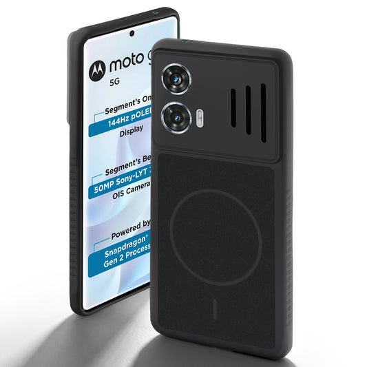 Dual Tone Silicone Grip Back Cover with Camera Protection for Motorola Moto G96 5G