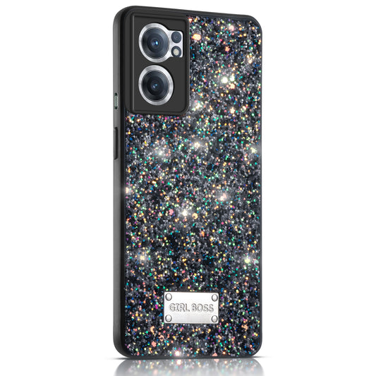 Sparkling Glitter Sequin Case with Camera Shield Back Cover For OnePlus Nord CE 2 5G