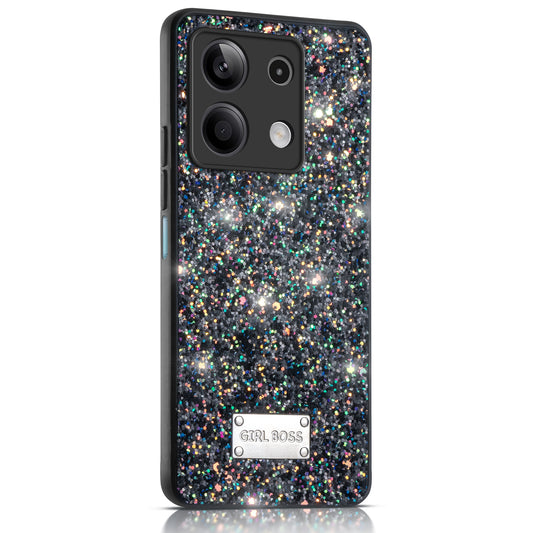 Sparkling Glitter Sequin Case with Camera Shield Back Cover For Redmi Note 13 5G